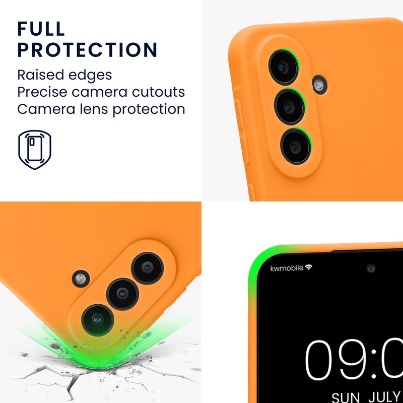 Laptop, Telefoane si Tablete - Telefoane mobile si accesorii - Accesorii Telefoane - Huse telefoane - Husa Kwmobile pentru Samsung Galaxy A57 5G, protectie la zgarieturi, silicon, portocaliu - Infinity.ro