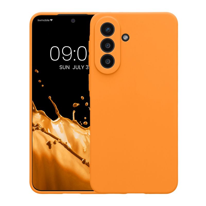 Laptop, Telefoane si Tablete - Telefoane mobile si accesorii - Accesorii Telefoane - Huse telefoane - Husa Kwmobile pentru Samsung Galaxy A57 5G, protectie la zgarieturi, silicon, portocaliu - Infinity.ro