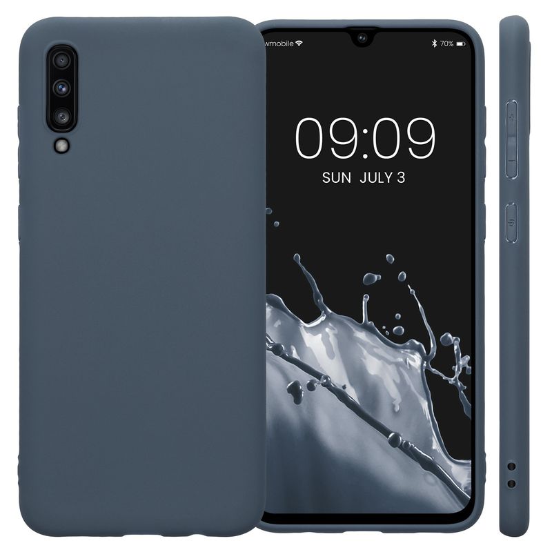 Laptop, Telefoane si Tablete - Telefoane mobile si accesorii - Accesorii Telefoane - Huse telefoane - Husa Kwmobile pentru Samsung Galaxy A70, incarcare wireless, silicon, gri - Infinity.ro