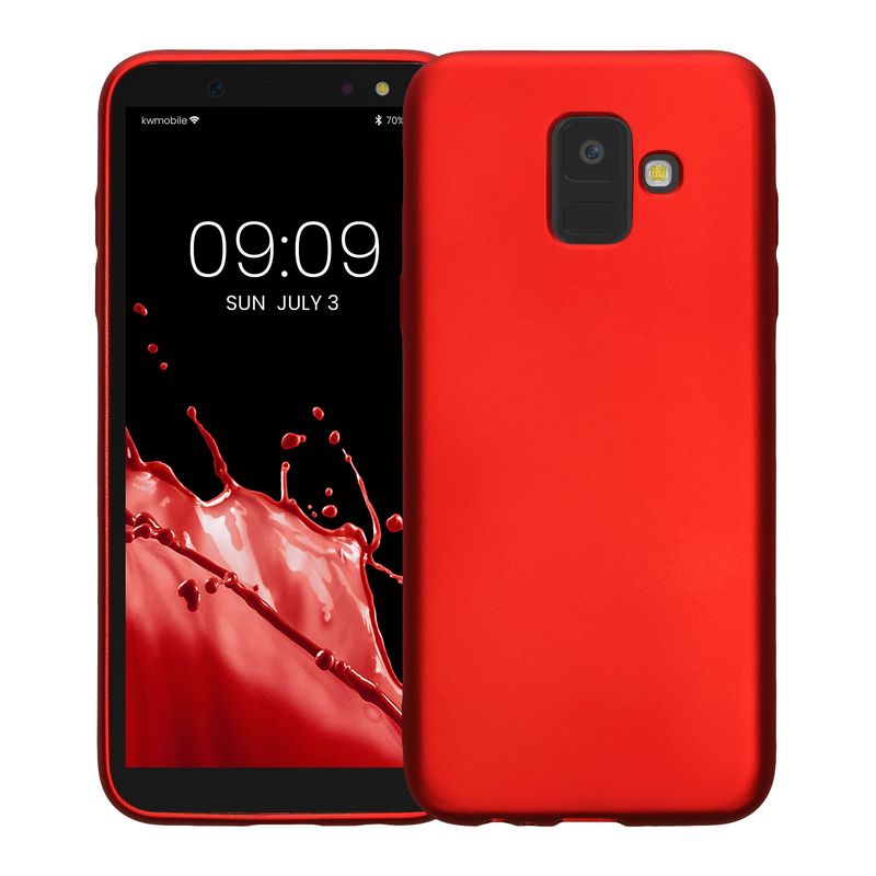 Laptop, Telefoane si Tablete - Telefoane mobile si accesorii - Accesorii Telefoane - Huse telefoane - Husa Kwmobile pentru Samsung Galaxy A6 (2018), anti-alunecare, silicon, rosu - Infinity.ro
