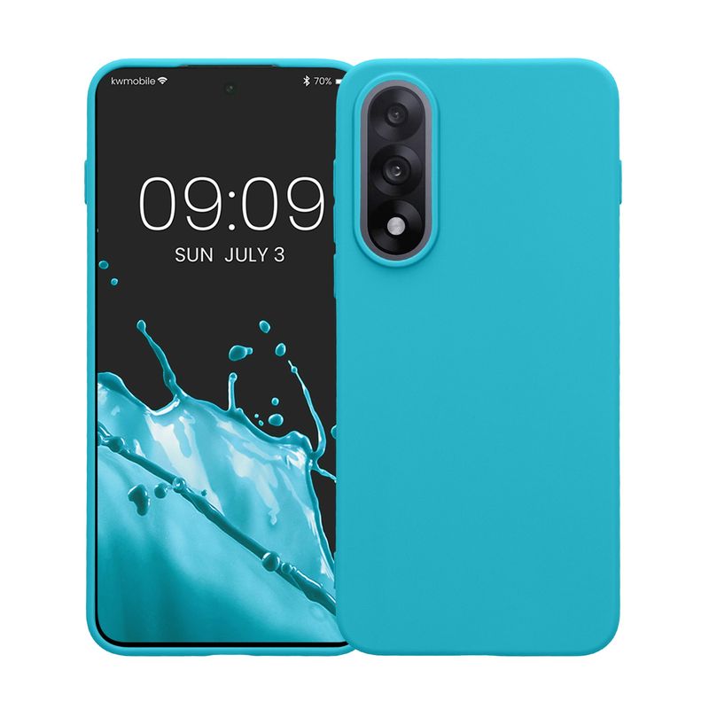 Laptop, Telefoane si Tablete - Telefoane mobile si accesorii - Accesorii Telefoane - Huse telefoane - Husa Kwmobile pentru OnePlus Nord 5, incarcare wireless, silicon, albastru, TPU - Infinity.ro