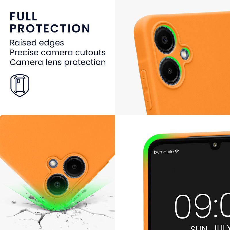 Laptop, Telefoane si Tablete - Telefoane mobile si accesorii - Accesorii Telefoane - Huse telefoane - Husa Kwmobile pentru Samsung Galaxy A06, anti-alunecare, silicon, portocaliu - Infinity.ro