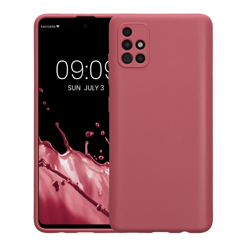 Laptop, Telefoane si Tablete - Telefoane mobile si accesorii - Accesorii Telefoane - Huse telefoane - Husa Kwmobile pentru Samsung Galaxy A51, anti-alunecare, protectie la zgarieturi, silicon, roz - Infinity.ro