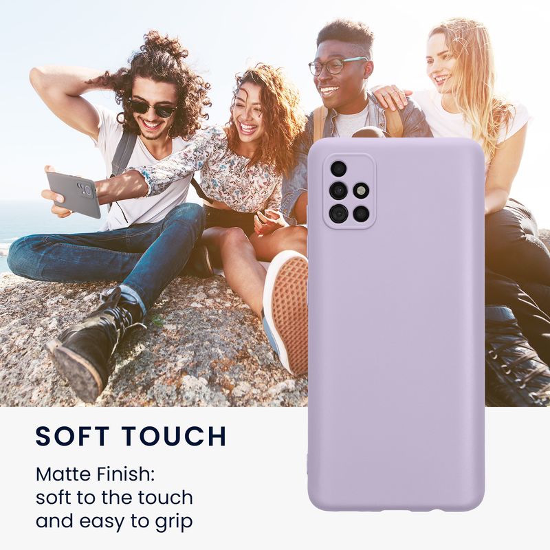 Laptop, Telefoane si Tablete - Telefoane mobile si accesorii - Accesorii Telefoane - Huse telefoane - Husa Kwmobile pentru Samsung Galaxy A51, anti-alunecare, protectie la zgarieturi, silicon, mov - Infinity.ro