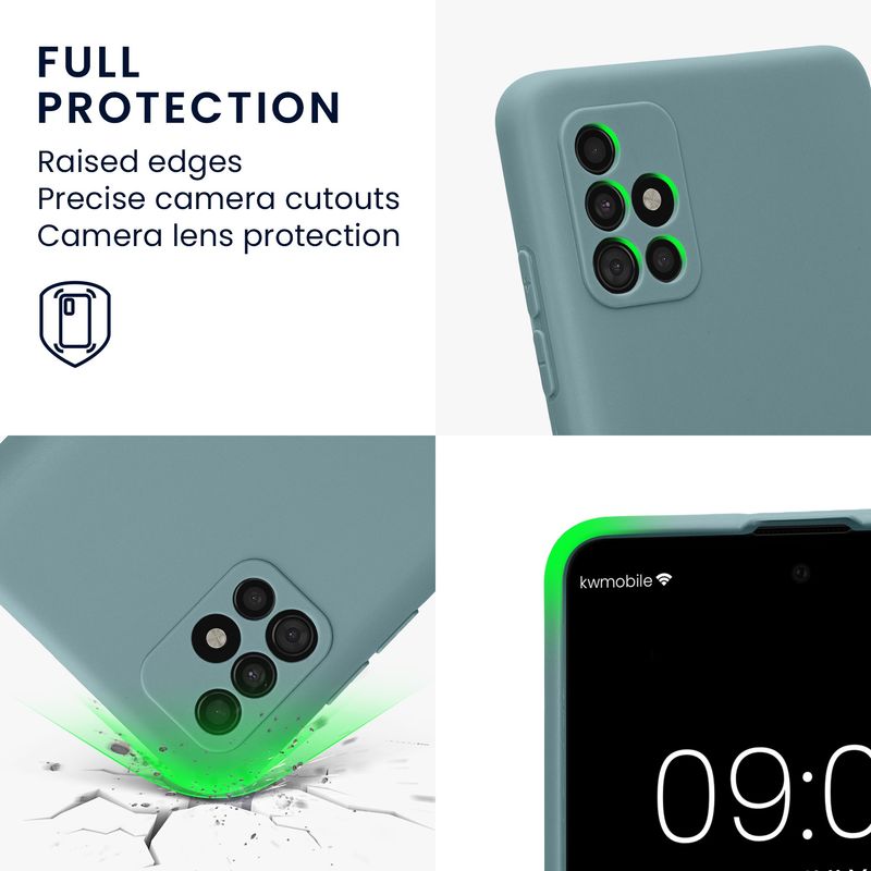 Laptop, Telefoane si Tablete - Telefoane mobile si accesorii - Accesorii Telefoane - Huse telefoane - Husa Kwmobile pentru Samsung Galaxy A51, anti-alunecare, silicon, noapte - Infinity.ro