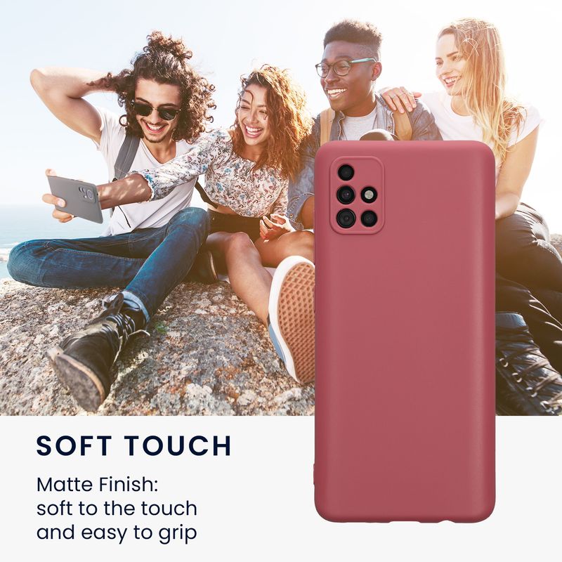 Laptop, Telefoane si Tablete - Telefoane mobile si accesorii - Accesorii Telefoane - Huse telefoane - Husa Kwmobile pentru Samsung Galaxy A51, anti-alunecare, protectie la zgarieturi, silicon, roz - Infinity.ro