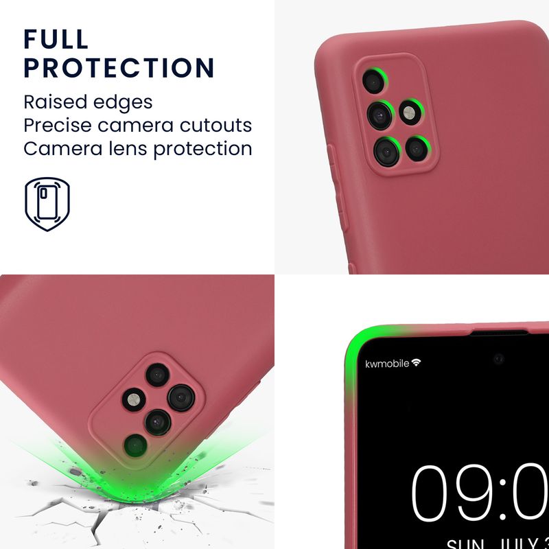 Laptop, Telefoane si Tablete - Telefoane mobile si accesorii - Accesorii Telefoane - Huse telefoane - Husa Kwmobile pentru Samsung Galaxy A51, anti-alunecare, protectie la zgarieturi, silicon, roz - Infinity.ro