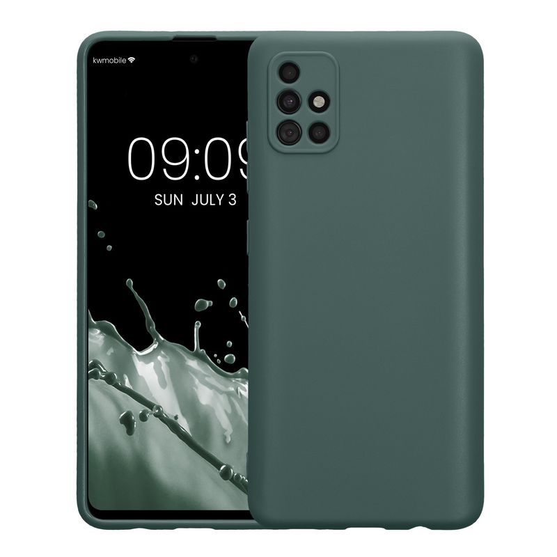 Laptop, Telefoane si Tablete - Telefoane mobile si accesorii - Accesorii Telefoane - Huse telefoane - Husa Kwmobile pentru Samsung Galaxy A51, anti-alunecare, silicon, albastru verzui - Infinity.ro