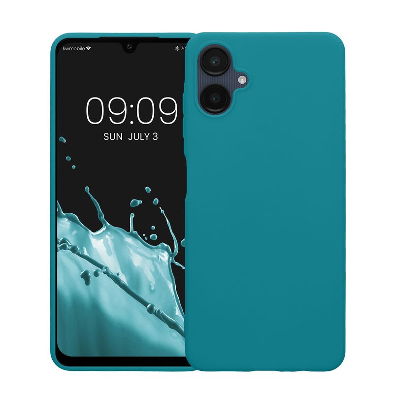 Laptop, Telefoane si Tablete - Telefoane mobile si accesorii - Accesorii Telefoane - Huse telefoane - Husa Kwmobile pentru Samsung Galaxy A06, incarcare wireless, silicon, turcoaz - Infinity.ro