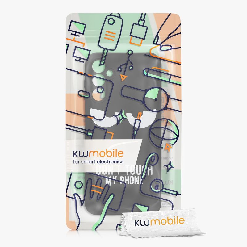 Laptop, Telefoane si Tablete - Telefoane mobile si accesorii - Accesorii Telefoane - Huse telefoane - Husa Kwmobile pentru Samsung Galaxy A14 5G, anti-alunecare, silicon, alb, negru - Infinity.ro