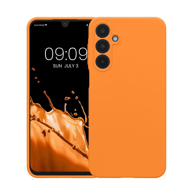 Laptop, Telefoane si Tablete - Telefoane mobile si accesorii - Accesorii Telefoane - Huse telefoane - Husa Kwmobile pentru Samsung Galaxy A16 5G, anti-alunecare, silicon, portocaliu - Infinity.ro