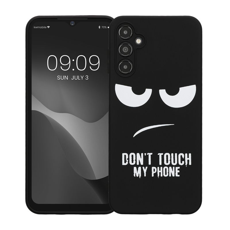 Laptop, Telefoane si Tablete - Telefoane mobile si accesorii - Accesorii Telefoane - Huse telefoane - Husa Kwmobile pentru Samsung Galaxy A14 5G, anti-alunecare, silicon, alb, negru - Infinity.ro