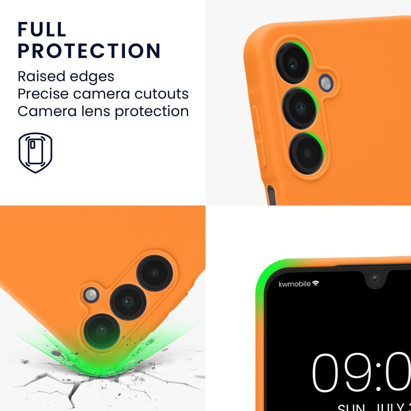 Laptop, Telefoane si Tablete - Telefoane mobile si accesorii - Accesorii Telefoane - Huse telefoane - Husa Kwmobile pentru Samsung Galaxy A16 5G, anti-alunecare, silicon, portocaliu - Infinity.ro