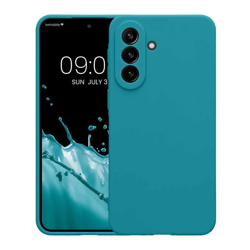Laptop, Telefoane si Tablete - Telefoane mobile si accesorii - Accesorii Telefoane - Huse telefoane - Husa Kwmobile pentru Samsung Galaxy A37 5G, anti-alunecare, silicon, turcoaz mat - Infinity.ro