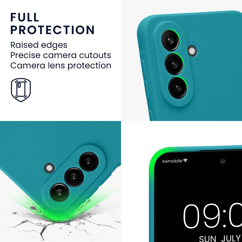Laptop, Telefoane si Tablete - Telefoane mobile si accesorii - Accesorii Telefoane - Huse telefoane - Husa Kwmobile pentru Samsung Galaxy A37 5G, anti-alunecare, silicon, turcoaz mat - Infinity.ro