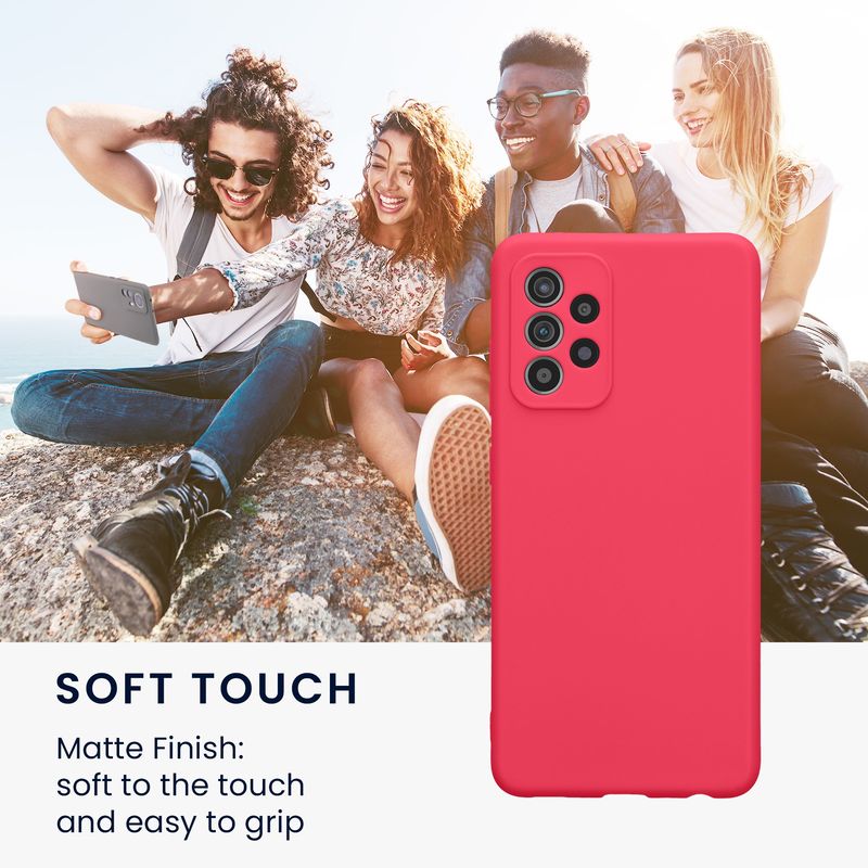 Laptop, Telefoane si Tablete - Telefoane mobile si accesorii - Accesorii Telefoane - Huse telefoane - Husa Kwmobile pentru Samsung Galaxy A52/Galaxy A52 5G/Galaxy A52s 5G, anti-alunecare, silicon, roz neon - Infinity.ro