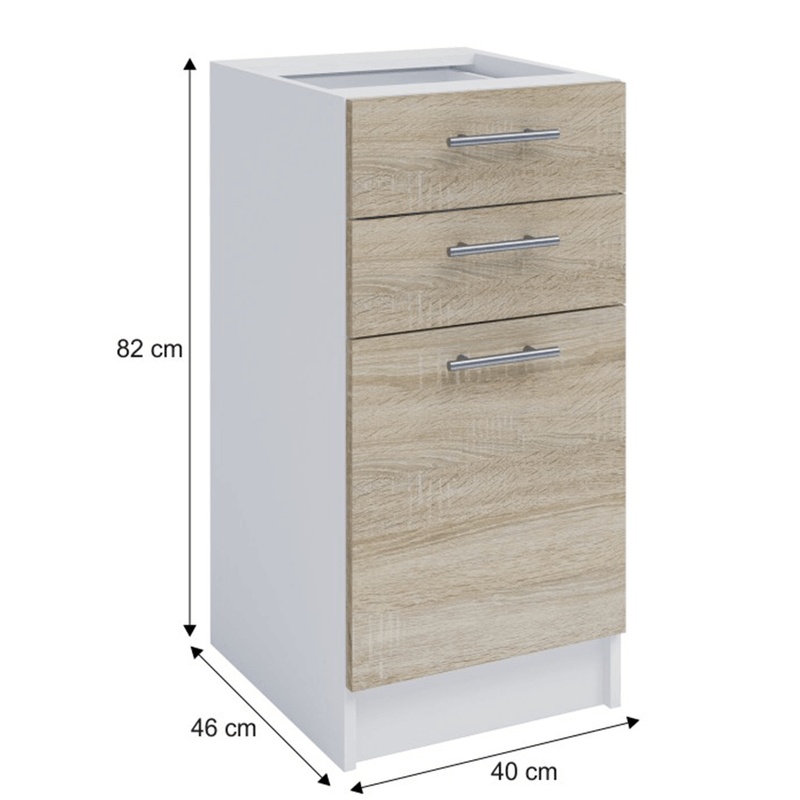 Casa si Gradina - Mobilier - Dulapuri si sifoniere - Dulapuri - Dulap inferior, stejar sonoma/alb, FABIANA S - 40SZ2 - Infinity.ro