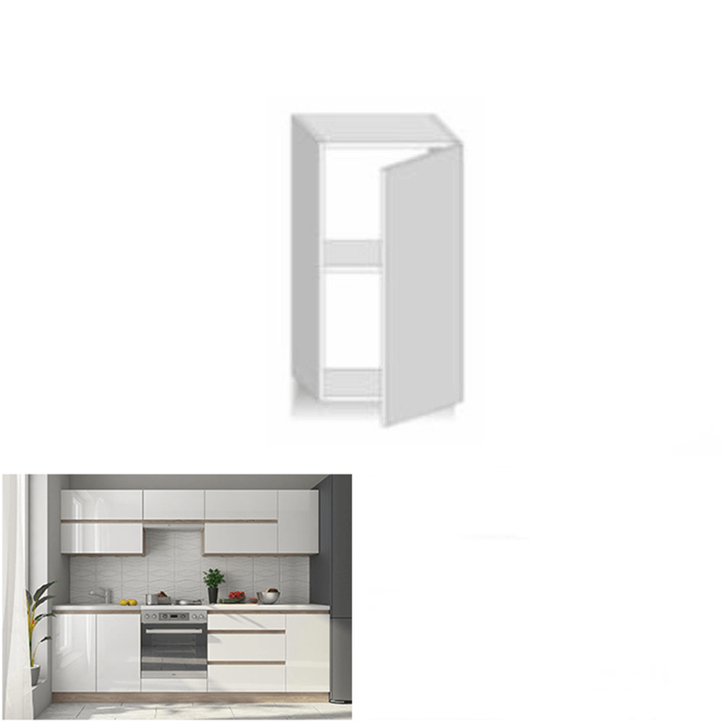 Casa si Gradina - Mobilier - Dulapuri si sifoniere - Dulapuri - Dulap superior cu usa verticala, alb super luciu HG, dreapta, LINE ALB - Infinity.ro