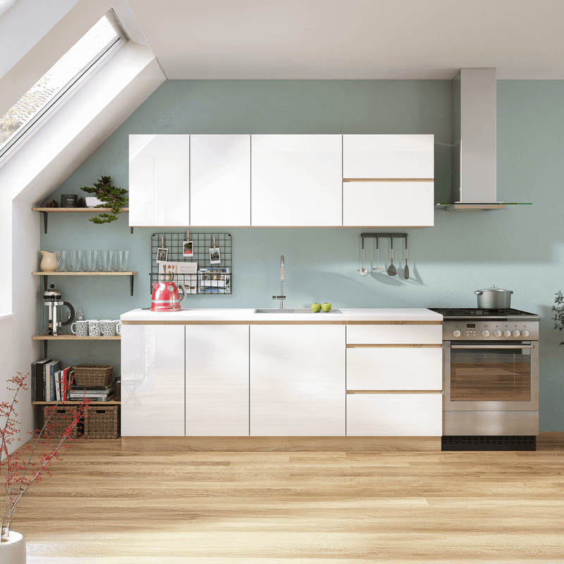 Casa si Gradina - Mobilier - Dulapuri si sifoniere - Dulapuri - Dulap superior cu usa verticala, alb super luciu HG, dreapta, LINE ALB - Infinity.ro