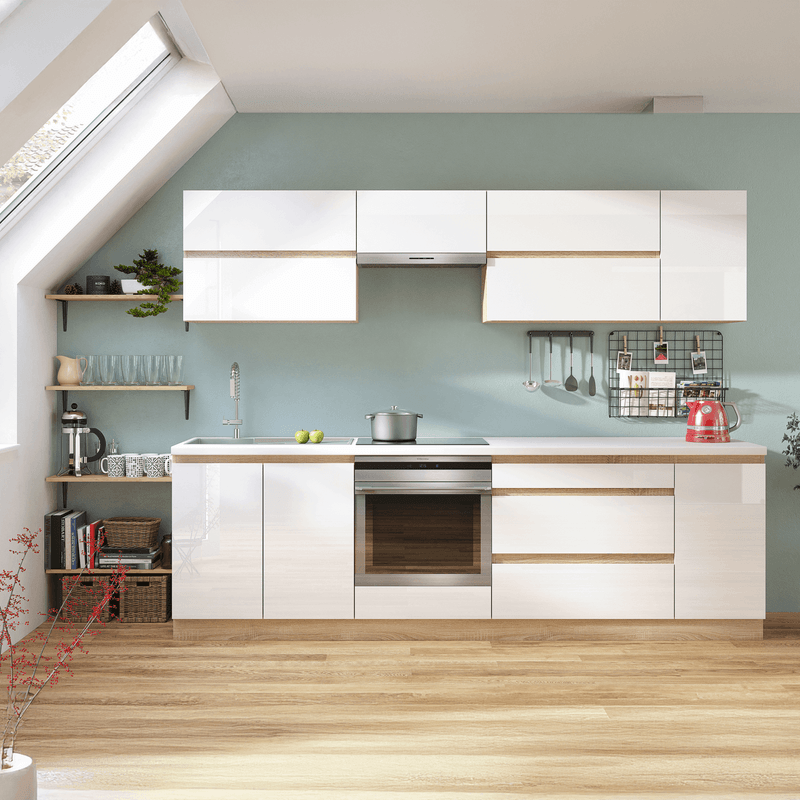 Casa si Gradina - Mobilier - Dulapuri si sifoniere - Dulapuri - Dulap superior cu usa verticala, alb super luciu HG, dreapta, LINE ALB - Infinity.ro