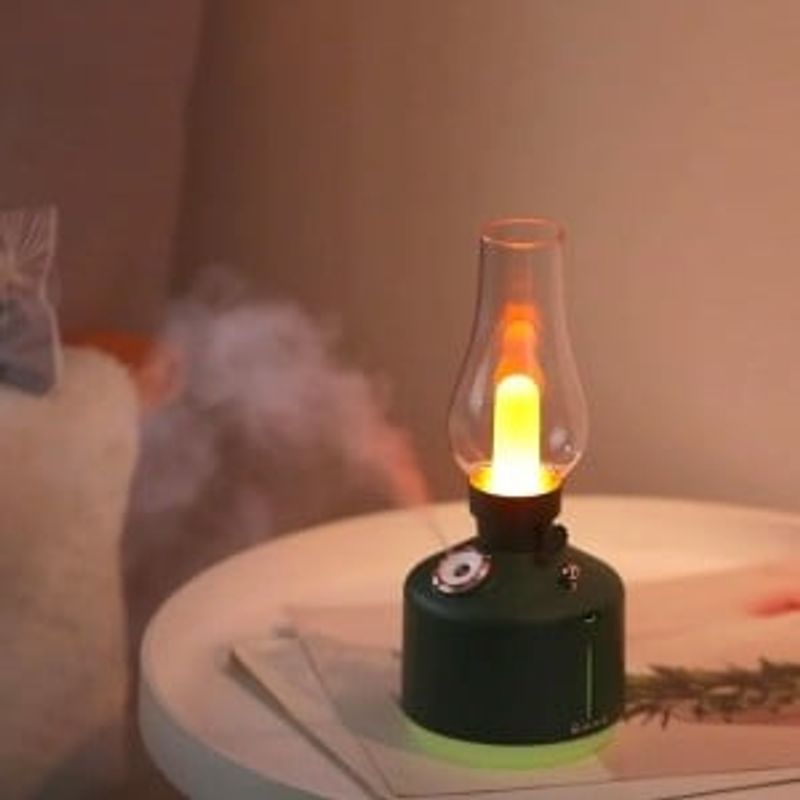Casa si Gradina - Decoratiuni - Aromaterapie si lumanari - Difuzoare aromaterapie - Difuzor de Aroma  tip lampa Retro  LA-0621  cu Lumina dimabila calda tip  Flacara - Infinity.ro
