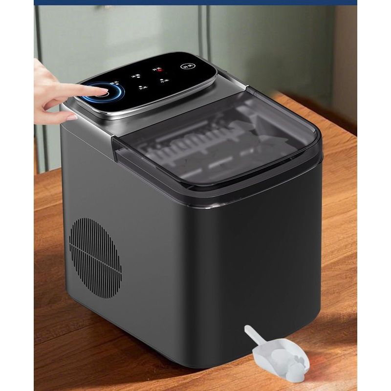 Electronice si Electrocasnice - Aparate frigorifice - Congelatoare - Masina de facut cuburi de Gheata ZSW-ZB12, 12 kg/zi, Rezervor 1.2L, Panou Tactil, Design Compact, Negru - Infinity.ro