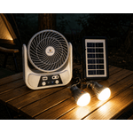 Electronice si Electrocasnice - Climatizare si sisteme de incalzire - Aparate racire aer - Ventilatoare - Ventilator Solar Reincarcabil EP-606, 15 cm, cu Panou Solar, 2 Becuri LED Incluse,3000 mAh, USB Power Bank - Infinity.ro