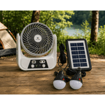 Electronice si Electrocasnice - Climatizare si sisteme de incalzire - Aparate racire aer - Ventilatoare - Ventilator Solar Reincarcabil EP-606, 15 cm, cu Panou Solar, 2 Becuri LED Incluse,3000 mAh, USB Power Bank - Infinity.ro