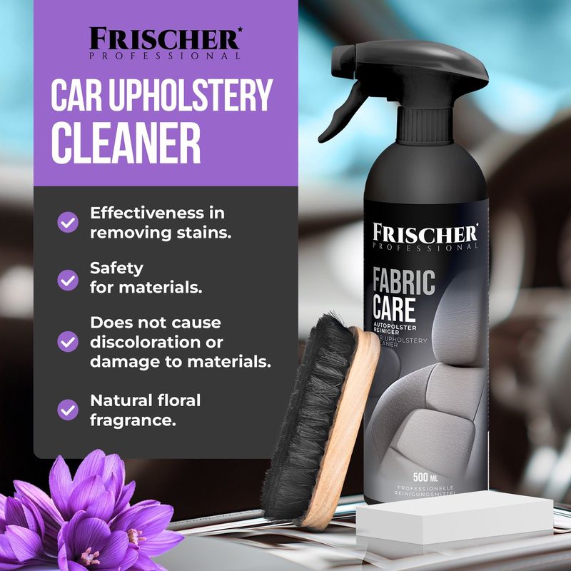 Auto si Moto - Intretinere auto - Produse curatare auto - Kit de curatare si intretinere pentru tapiterie auto Frischer Professional, solutie 500 ml + perie + carpa microfibra - Infinity.ro