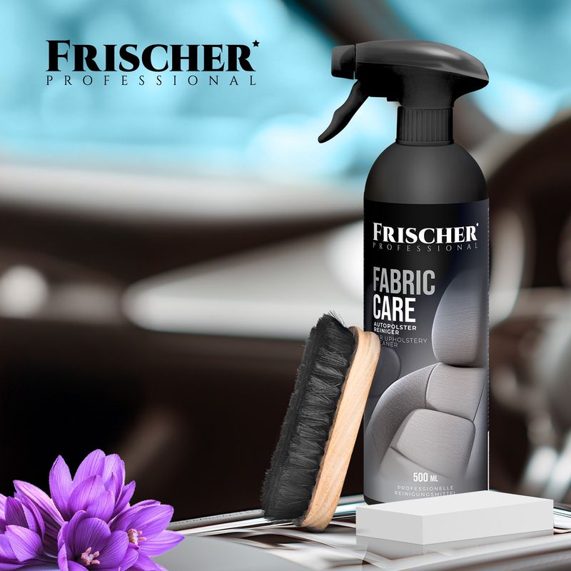 Auto si Moto - Intretinere auto - Produse curatare auto - Kit de curatare si intretinere pentru tapiterie auto Frischer Professional, solutie 500 ml + perie + carpa microfibra - Infinity.ro