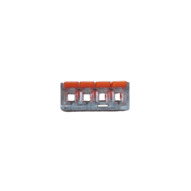Casa si Gradina - Electrice - Distributie electrica si comanda - Accesorii distributie electrica - Conector Wago 4 Intrari cu Legatura Comuna - Montaj Fara Surub - Infinity.ro