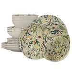 Casa si Gradina - Bucatarie si vesela - Vesela si tacamuri - Servicii de masa - Set farfurii 16 piese, pentru 4 persoane, Vintage, Cesiro, Alb decor flori - Infinity.ro