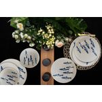 Casa si Gradina - Bucatarie si vesela - Vesela si tacamuri - Servicii de masa - Set farfurii 18 piese, pentru 6 persoane, Eleganta Marina, Cesiro, Alb lucios decor sardine - Infinity.ro