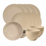 Casa si Gradina - Bucatarie si vesela - Vesela si tacamuri - Servicii de masa - Set farfurii 16 piese, pentru 4 persoane, Coffee, Cesiro, Maro - Infinity.ro
