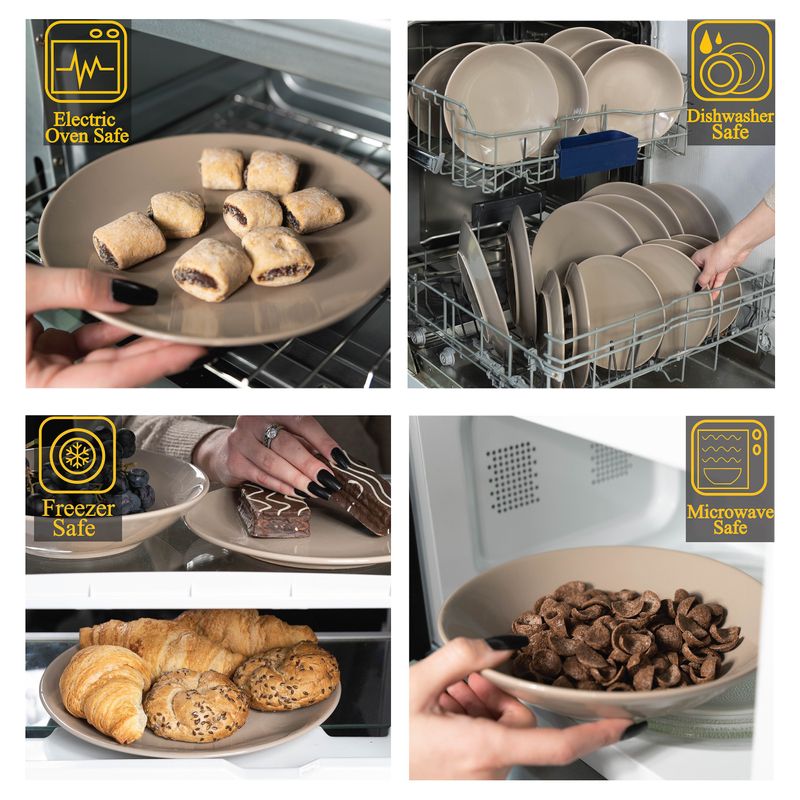 Casa si Gradina - Bucatarie si vesela - Vesela si tacamuri - Servicii de masa - Set farfurii 16 piese, pentru 4 persoane, Coffee, Cesiro, Maro - Infinity.ro