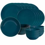 Casa si Gradina - Bucatarie si vesela - Vesela si tacamuri - Servicii de masa - Set farfurii 24 piese, pentru 6 persoane, Lagoon, Cesiro, Turcoaz Inchis - Infinity.ro