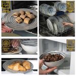 Casa si Gradina - Bucatarie si vesela - Vesela si tacamuri - Servicii de masa - Set farfurii 18 piese, pentru 6 persoane, Maritim, Cesiro, Alb Ivoire lucios cu albastru - Infinity.ro