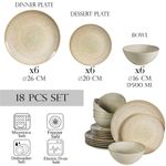 Casa si Gradina - Bucatarie si vesela - Vesela si tacamuri - Servicii de masa - Set farfurii 18 piese, pentru 6 persoane, Shell, Cesiro, Crem deschis lucios - Infinity.ro