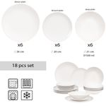 Casa si Gradina - Bucatarie si vesela - Vesela si tacamuri - Servicii de masa - Set farfurii 18 piese, pentru 6 persoane, North Pole, Cesiro, Alb Arctic Lucios - Infinity.ro