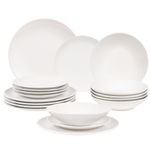 Casa si Gradina - Bucatarie si vesela - Vesela si tacamuri - Servicii de masa - Set farfurii 18 piese, pentru 6 persoane, North Pole, Cesiro, Alb Arctic Lucios - Infinity.ro
