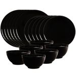 Casa si Gradina - Bucatarie si vesela - Vesela si tacamuri - Servicii de masa - Set farfurii 18 piese, pentru 6 persoane, Abyss, Cesiro, Negru Abis Lucios - Infinity.ro
