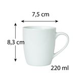 Casa si Gradina - Bucatarie si vesela - Cani si pahare - Cani si cesti - Set 6 cani latte Alb Lucios, 220 ml - Infinity.ro