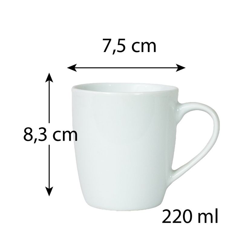 Casa si Gradina - Bucatarie si vesela - Cani si pahare - Cani si cesti - Set 6 cani latte Alb Lucios, 220 ml - Infinity.ro