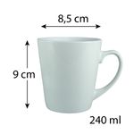 Casa si Gradina - Bucatarie si vesela - Cani si pahare - Cani si cesti - Set 6 cani conice Alb Lucios, 240 ml - Infinity.ro