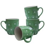 Casa si Gradina - Bucatarie si vesela - Cani si pahare - Cani si cesti - Set 4 cesti Verde cu buline albe, 180 ml - Infinity.ro