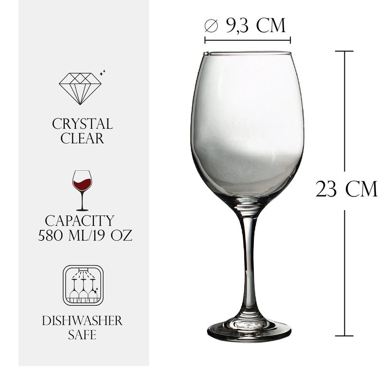 Casa si Gradina - Bucatarie si vesela - Cani si pahare - Pahare - Pahar cu picior din sticla de 580 ml, Cesiro - Infinity.ro