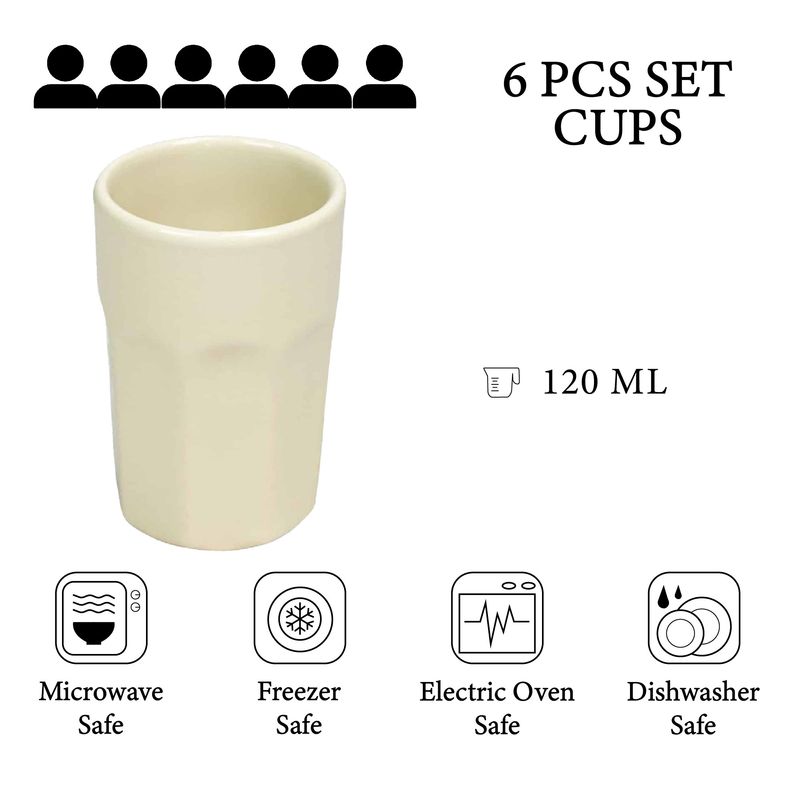 Casa si Gradina - Bucatarie si vesela - Cani si pahare - Pahare - Set 6 pahare de120 ml cu model Crem Pal, Cesiro - Infinity.ro
