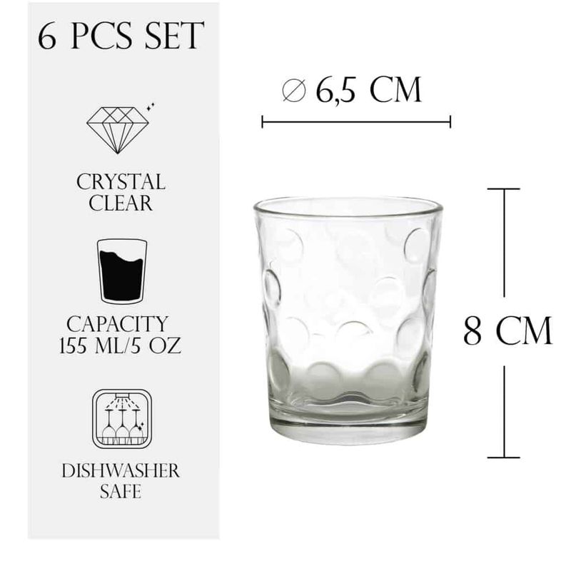 Casa si Gradina - Bucatarie si vesela - Cani si pahare - Pahare - Set 6 pahare de 155 ml din sticla, Cesiro - Infinity.ro