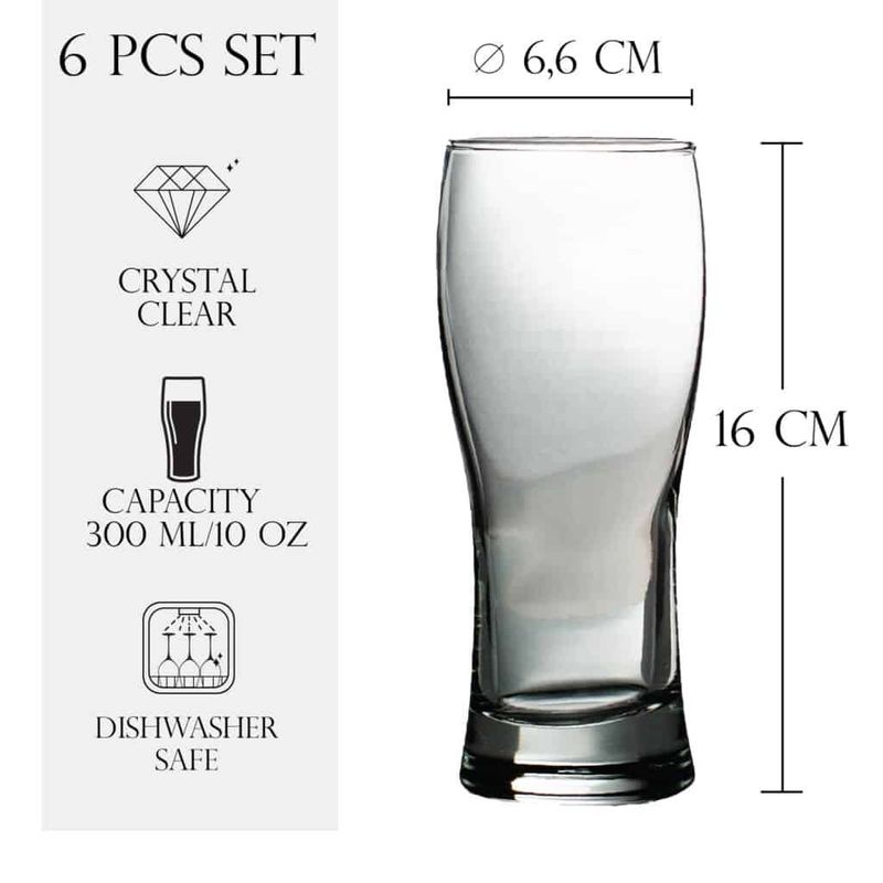 Casa si Gradina - Bucatarie si vesela - Cani si pahare - Pahare - Set 6 pahare din sticla de 300 ml, Cesiro - Infinity.ro