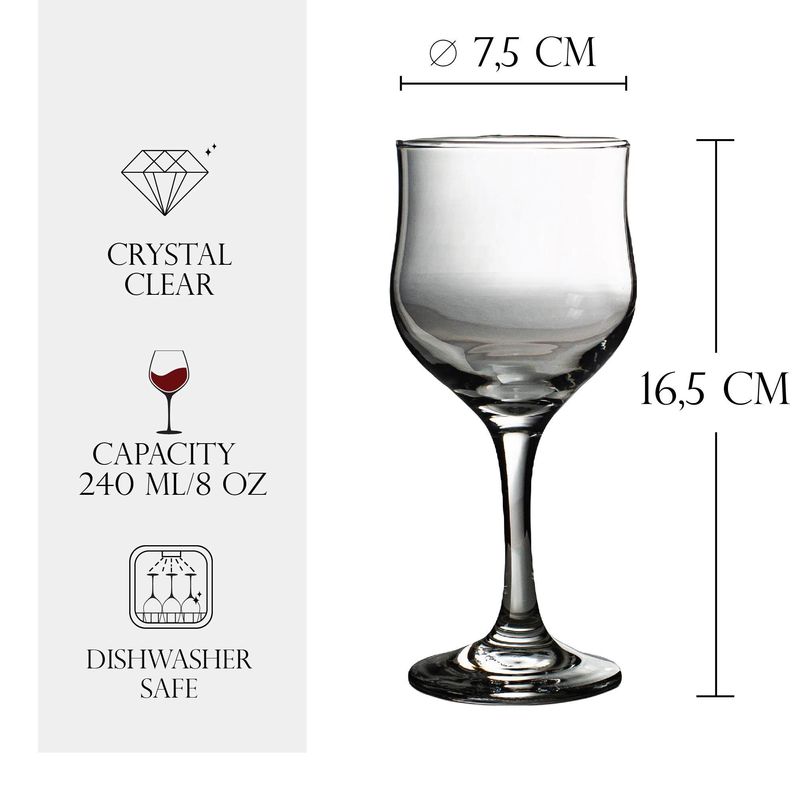 Casa si Gradina - Bucatarie si vesela - Cani si pahare - Pahare - Pahar cu picior din sticla de 240 ml, Cesiro - Infinity.ro
